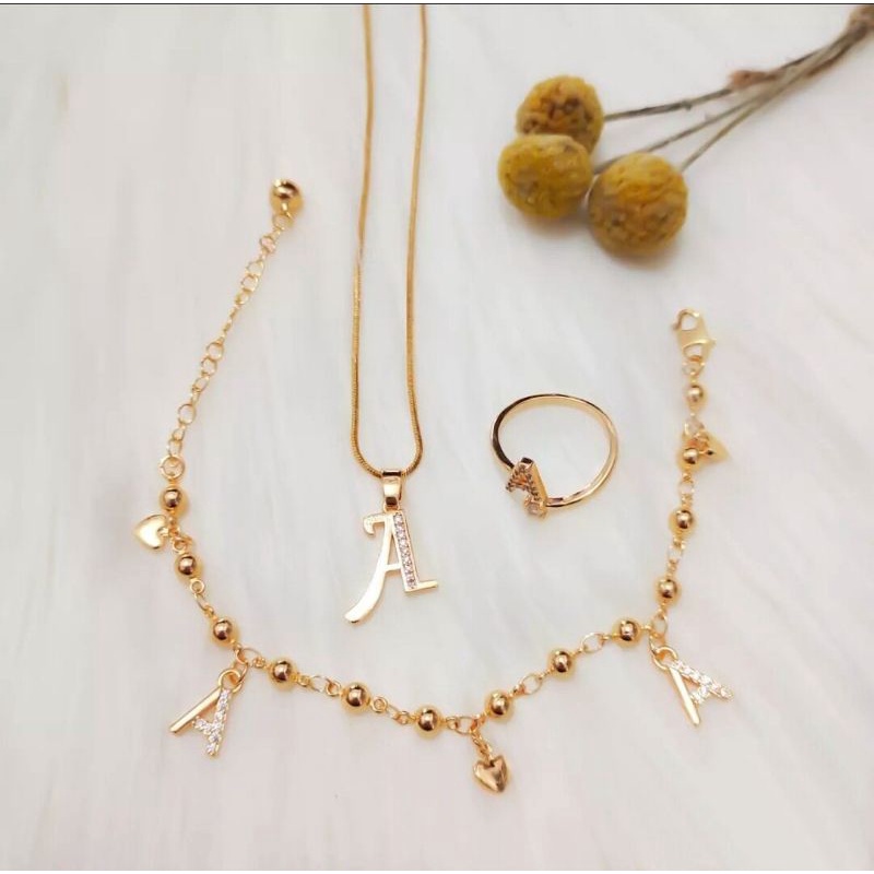 SET HURUF DEWASA KALUNG GELANG DAN CINCIN