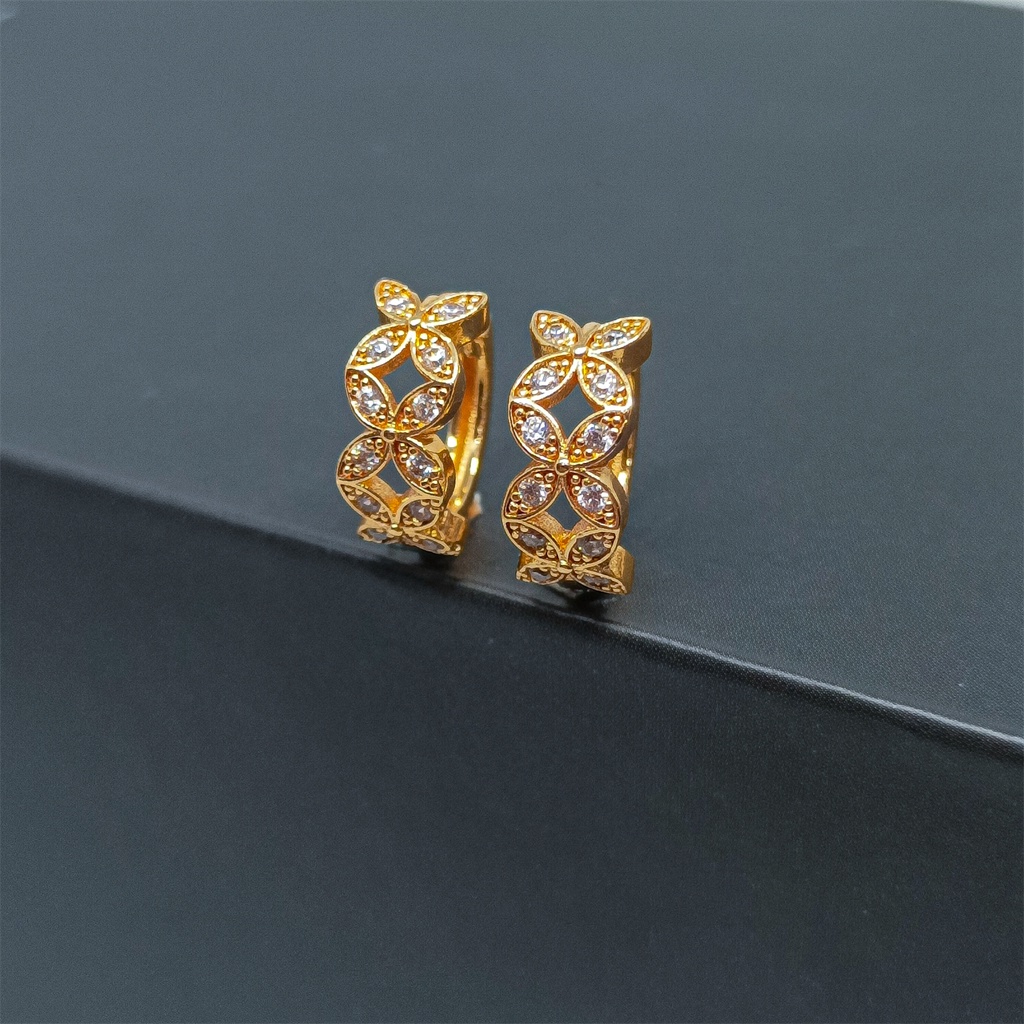 anting titanium wanita emas muda anti karat dewasa tusuk korea asli panjang dan luntur korea style JEWELRY COD