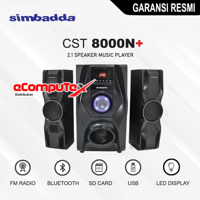 SPEAKER SIMBADDA CST 8000N+ 8000 N+ REMOT BLUETOOTH USB FM RADIO RESMI