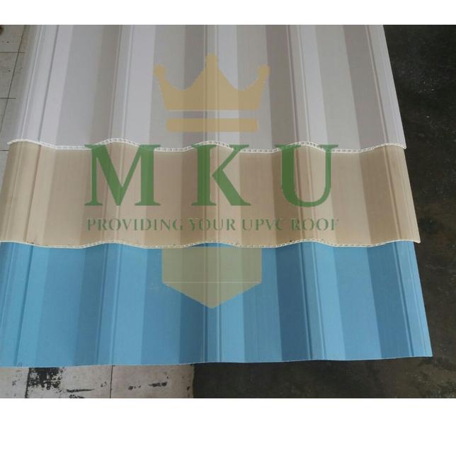 Atap uPVC Sunpanel 12mm (Putih, Biru, dan Semi-Transparan) Sun Panel - Putih