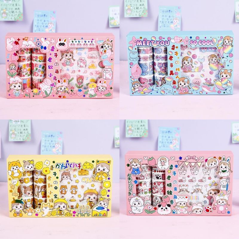 

STIKER GAMBAR KARTUN LUCU 1 SET 10 X 10 ROLL STIKER JEPANG / STIKER SUPER CUTE