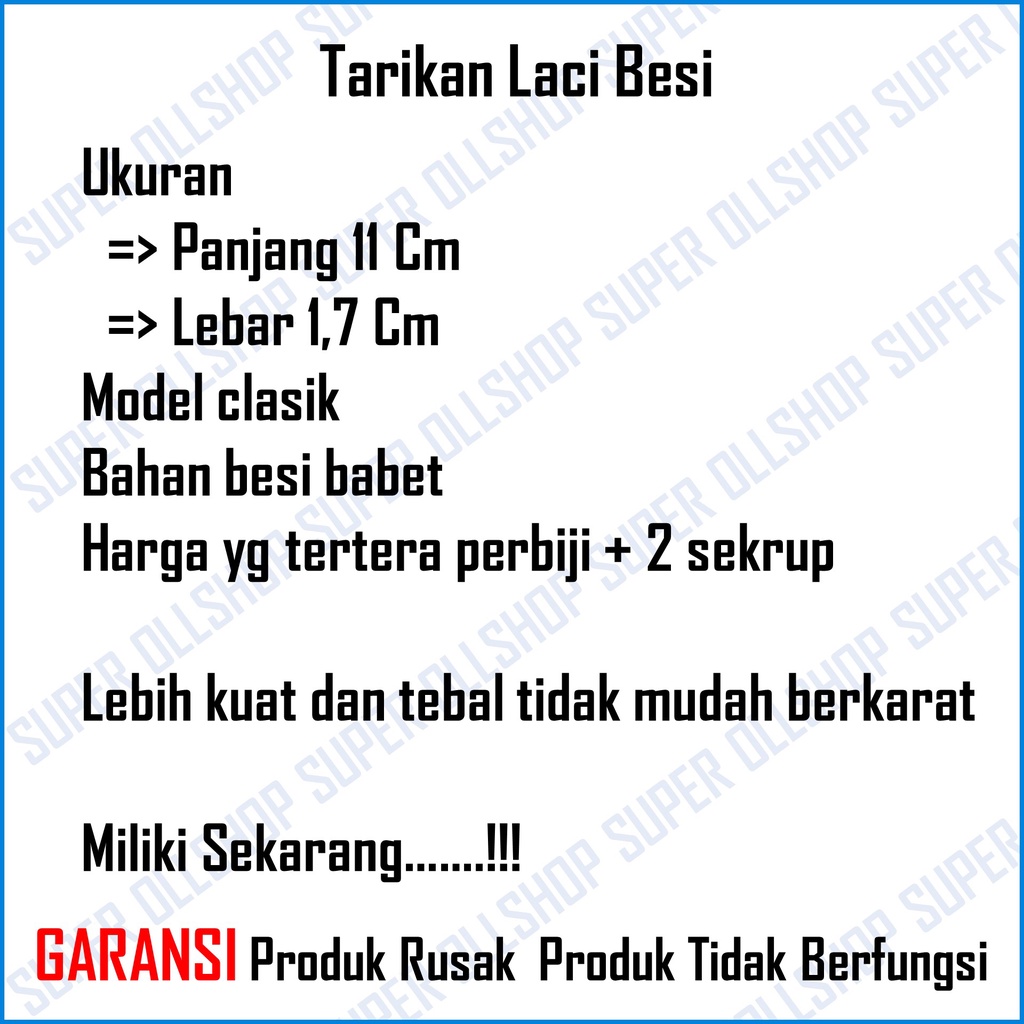 Tarikan Laci Handle Pegangan Gagang Pintu Lemari Jendela Set Besi