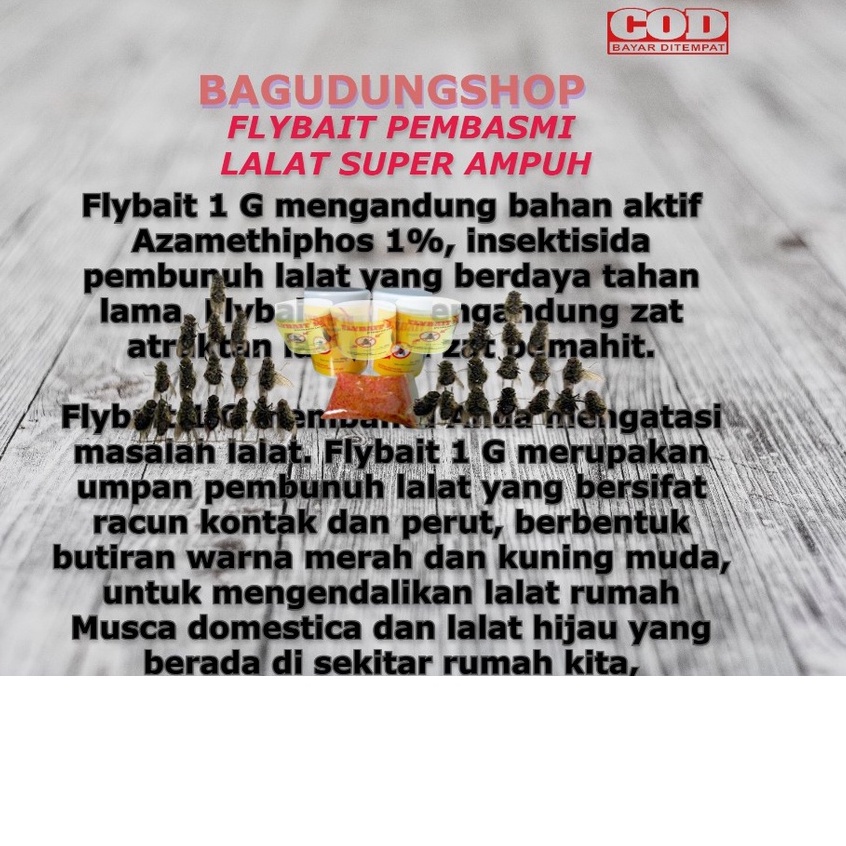 Flybait 1G Pembasmi lalat fly bait obat racun basmi lalat super ampuh kemasan ulang 20 gram