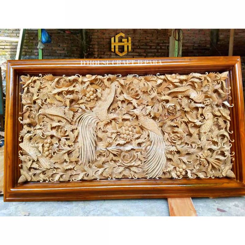 Hiasan Dinding Ukiran Relief Cendrawasih Panjang 180cm