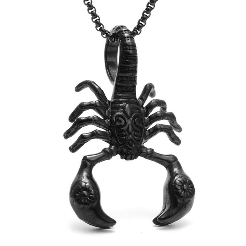 Fancyqube Kalung Liontin Kalajengking Scorpion Gaya Punk Rock Antik Untuk Pria
