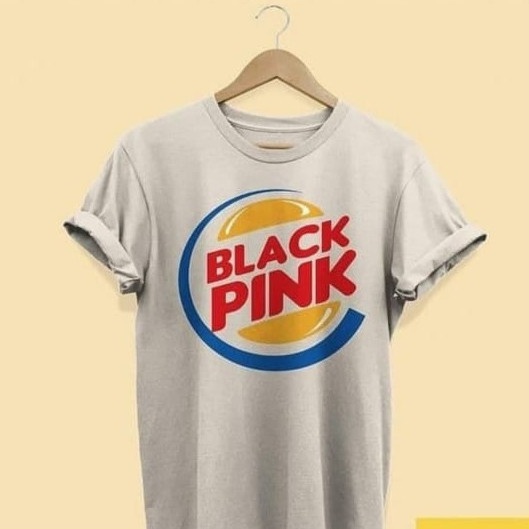 KPOP KAOS BAJU UNIK PRIA WANITA BLACKPINK PLESETAN BURGERKING KAOS LUCU