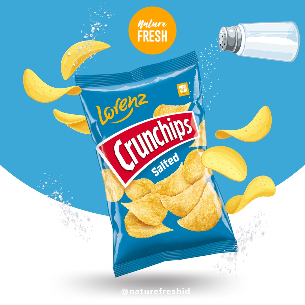 Lorenz Crunchips Potato Salted / BBQ / Paprika /  Cheese &amp; Onion / Red Chili 100gr