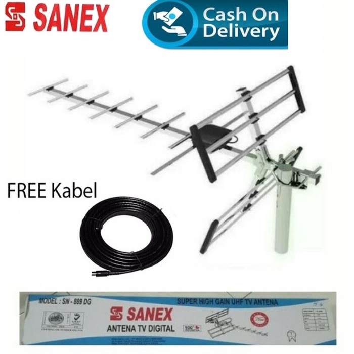Antena TV Digital Sanex SN 889 DG / SN-889 DG FREE KABEL 10 METER Antena TV Digital Sanex Outdoor