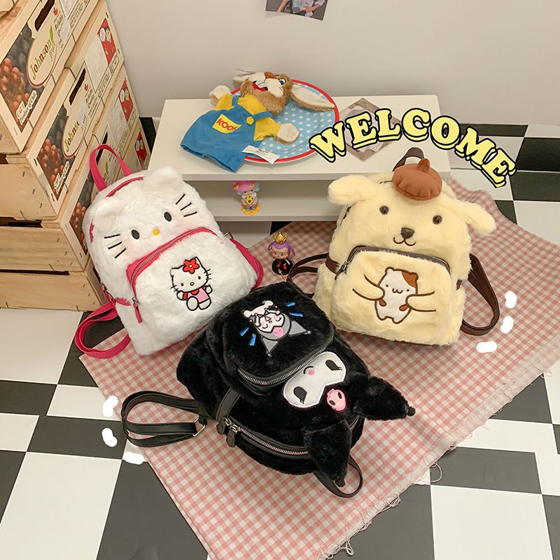 TAS RANSEL SANRIO HELLO KITTY KUROMI POMPOMPURIN PURIN MELODY CINNAMOROLL BACKPACK BAG FASHION IMPOR LUCU