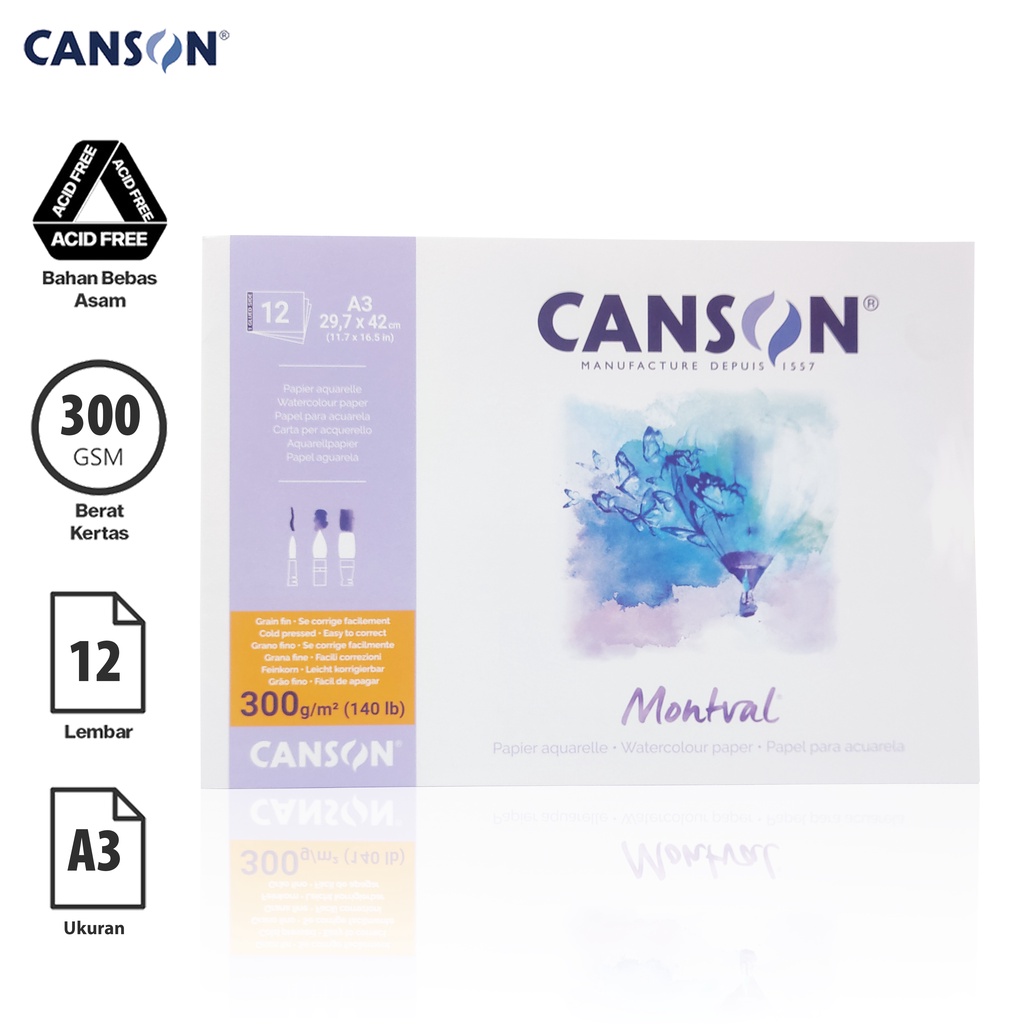 

Canson Montval Cold Pressed 12 Sheets A3