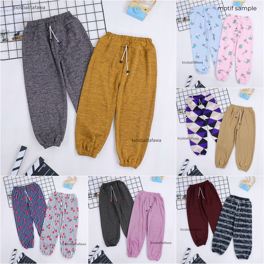 Jogger Motif Uk 6-7 Tahun / Joger Pants Celana Panjang Anak Laki Perempuan Import Cewek Cowok Harian