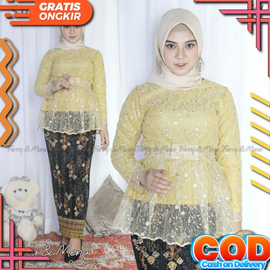 Kebay Dress Floy Burkat / Kebaya Modern Wisuda / Kebaya Wisuda / Kebaya Non Hijab / Atasan Kebaya Pe