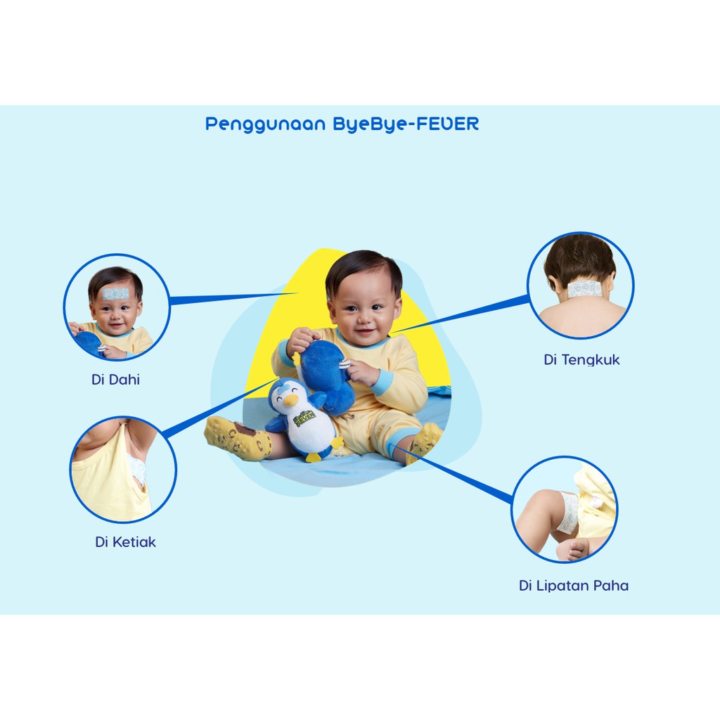 ♥BabyYank♥ Plester Demam Bayi  ByeBye Pure BYE BYE FEVER - SATUAN / 1 lembar