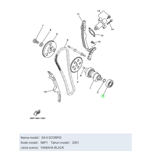 BEARING LAHER NOKEN AS SCORPIO ASLI ORI YAMAHA 93306 252Y0