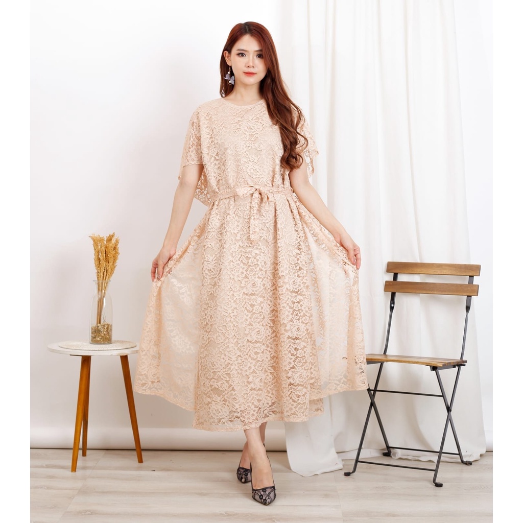 maxi dress brukat premium terbaru / long dress pesta / dress natal