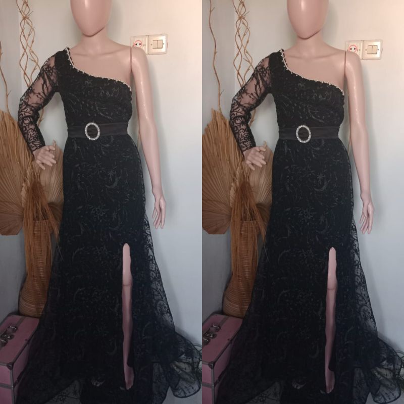 gaun Duyung tile black / baju penyanyi singer / dress pesta