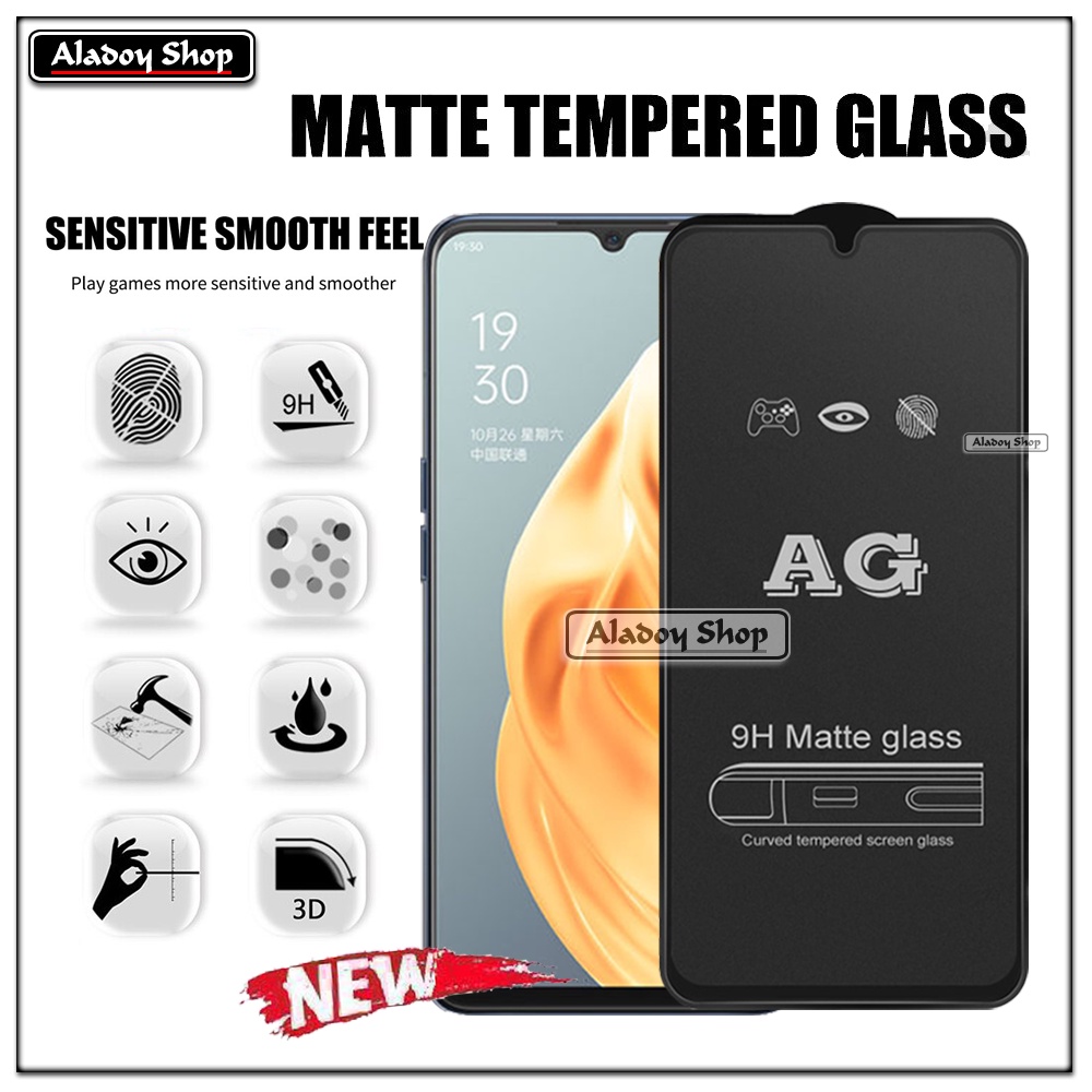 Oppo Reno 3/A91 PAKET 2IN1 Tempered Glass Matte Anti Glare Full Layar dan Tempered Glass Kamera