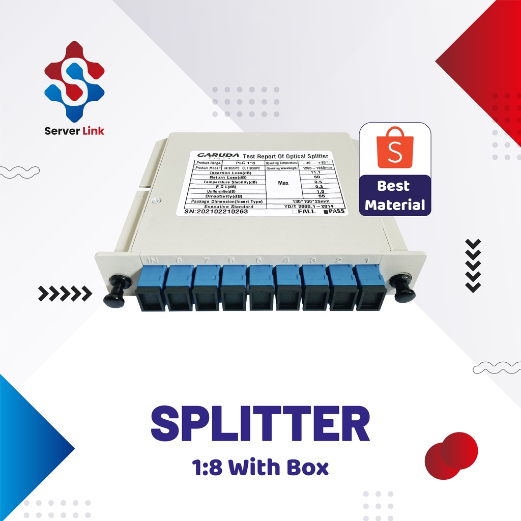 Jual Splitter PLC 1:8 With Box Splitter/Passive PLC 1:8 with Box Fiber ...