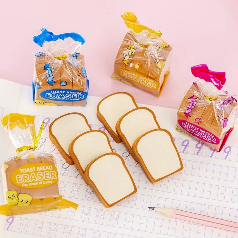 KD1 Penghapus Pensi Bentukl Lipstik / Penghapus Pensil Toast Bread / Penghapus Pensil Fast Food / Penghapus Bentuk Lucu / Penghapus Karakter / Penghapus Set Karakter Lucu / Penghapus Set Makanan / Penghapus Mini Kecil / Penghapus Warna Warni