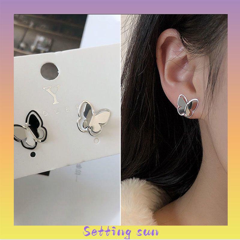 Anting Kupu Korea Untuk Wanita kecil berongga Butterfly Earrings Stud Tusuk Kupu TN