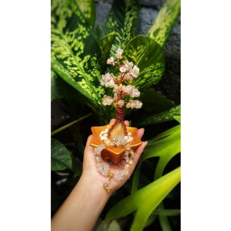 Pohon Kristal Fengshui Keberuntungan Lucky Tree Crystal Rambut Sedana
