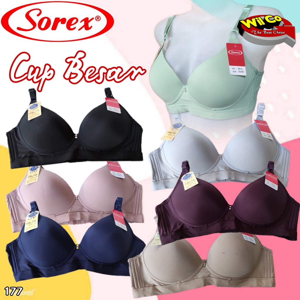 K177 - BRA/BH WANITA SOREX BUSA TANPA KAWAT CUB SEDANG SIZE 36 - 42