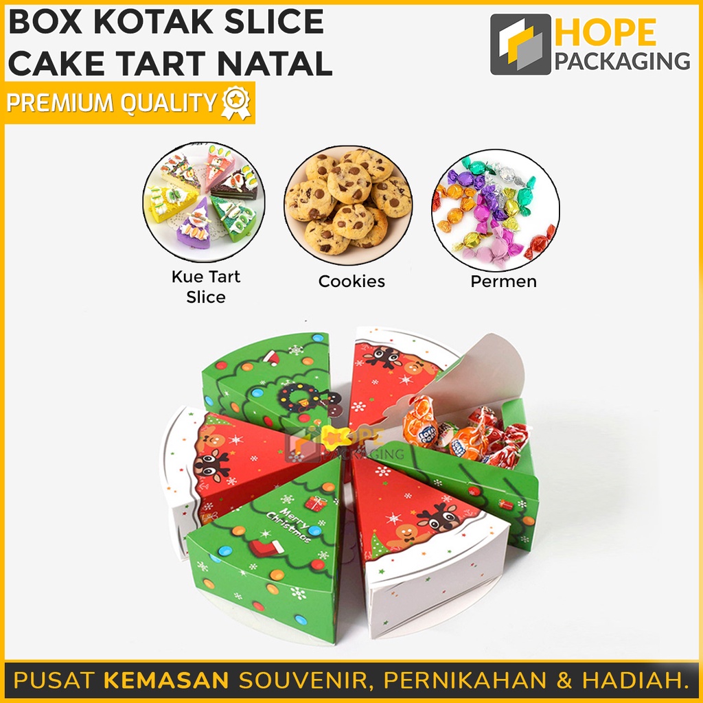 [ isi 5 pcs ] Bentuk Segitiga Size : 14.5x12.5x6cm Kotak Hampers Christmas / Box Natal / kotak tema Natal