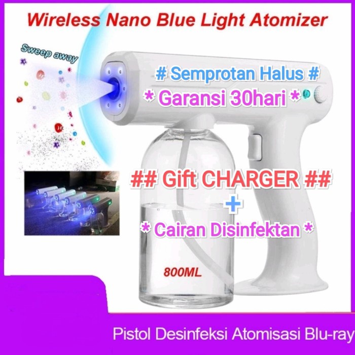 Nano Spray Gun Steam Gun Wireless Portable UV Light