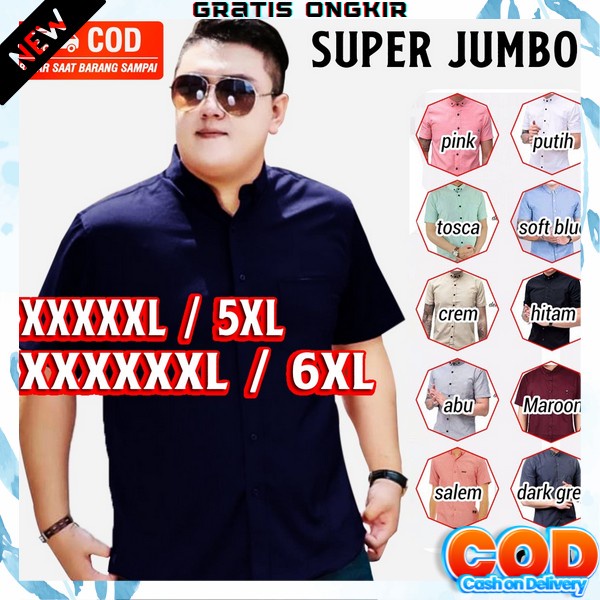 Pakaian Cowok Berkerah Oversize Kemeja Pria Lengan Pendek Baju Atasan Cowo Keren Kameja Kerah Big Si