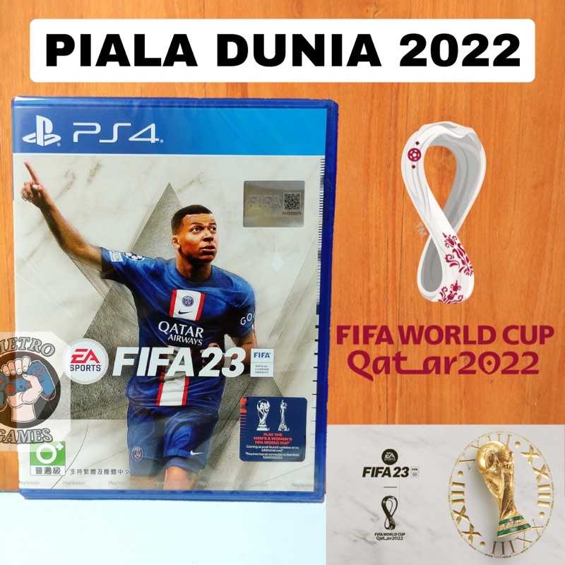 FIFA 23 PS4 Kaset Fifa 23 Piala Dunia PS 4 5 Playstation EA Sports Terbaru Sepak Bola Original CD BD Game Games Ori Asli Football Pes 2023 2022 2021 update ps5 fifa23 22 fifa2023 reg 3 Region 3 Asia original baru pes pipa terupdate messi world cup 2022