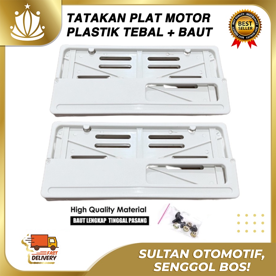 Dudukan Plat Nomor Motor  PUTIH