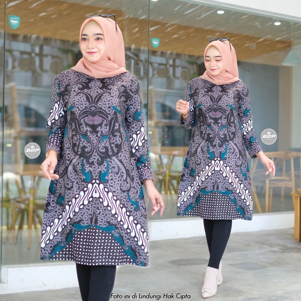 Baju Batik Wanita Modern Tunik Batik Wanita Atasan Batik Kerja Kantor Wanita