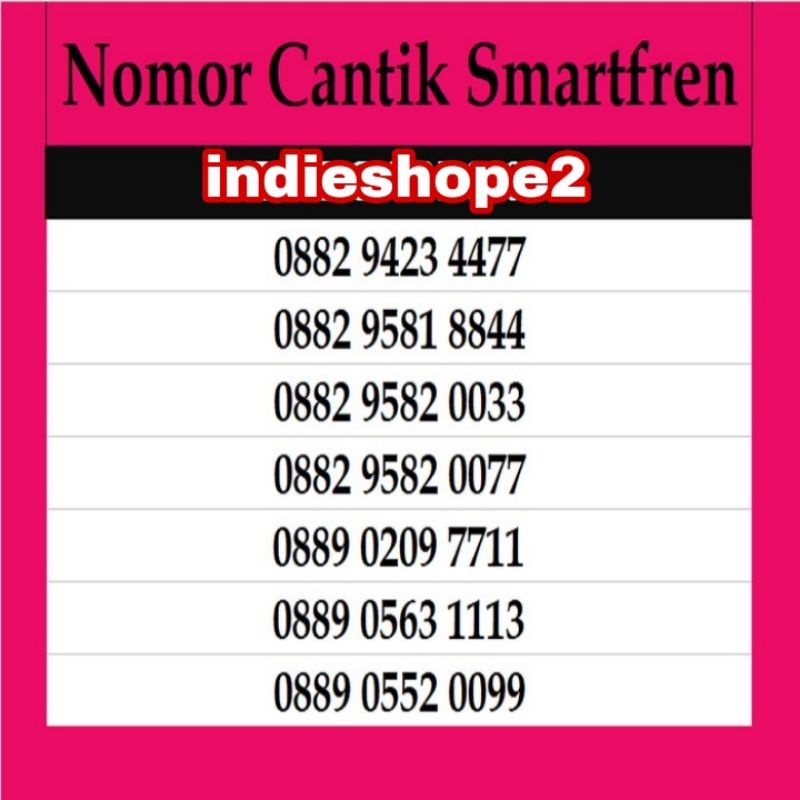 Nomor Cantik Smartfren 4G LTE 12 digit kartu Perdana Prabayar