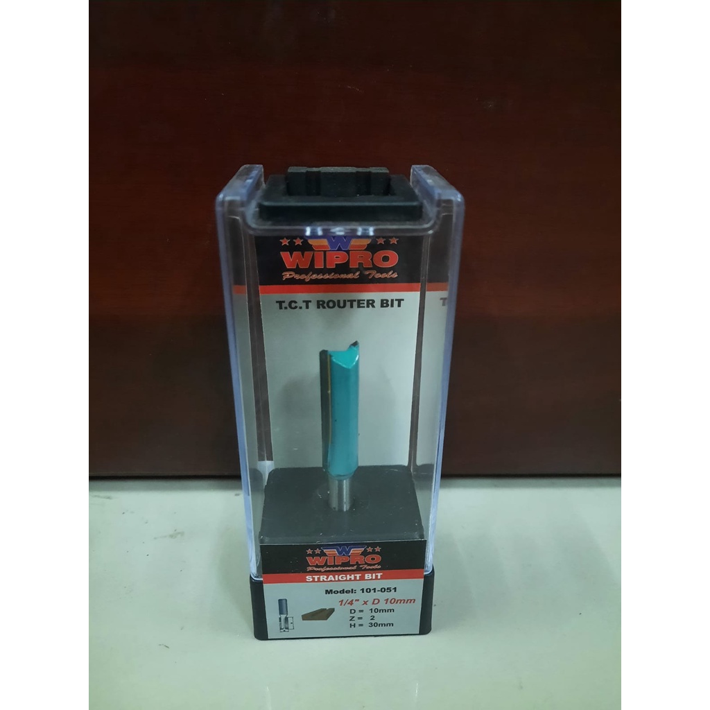 Jual Wipro Mata Router Trimmer Straight Bit 1/4 x 10mm Double Blade