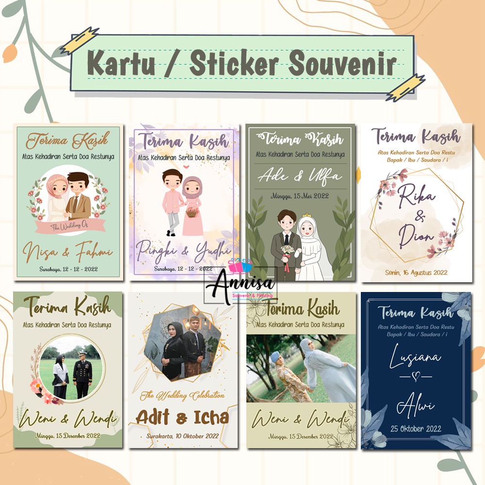 Jual Sticker Souvenir Pernikahan Kartu Souvenir Pernikahan Shopee