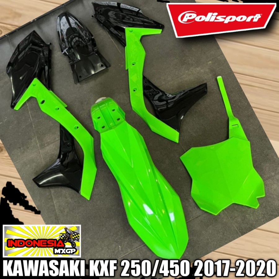 KAWASAKI KX - KXF 250 F 2017 2018 2019 2020 - POLISPORT Complete Plastik Kit - Cover Body Full Set M