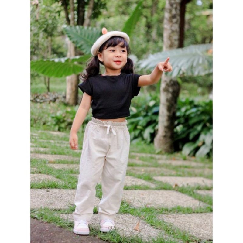 Crop Top Atasan Anak Perempuan Kaos Anak Alexa Crop Top Tee