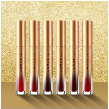 LAMEILA 1021 GOLD LIP GLAZZE LIPSTIK CAIR PELEMBAB BIBIR ANTI AIR DAN TAHAN LAMA