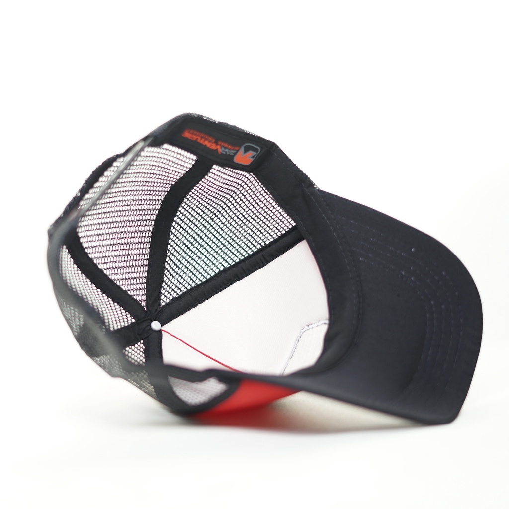 TOPI Trucker Jaring Busa Zarventure merah hitam 83