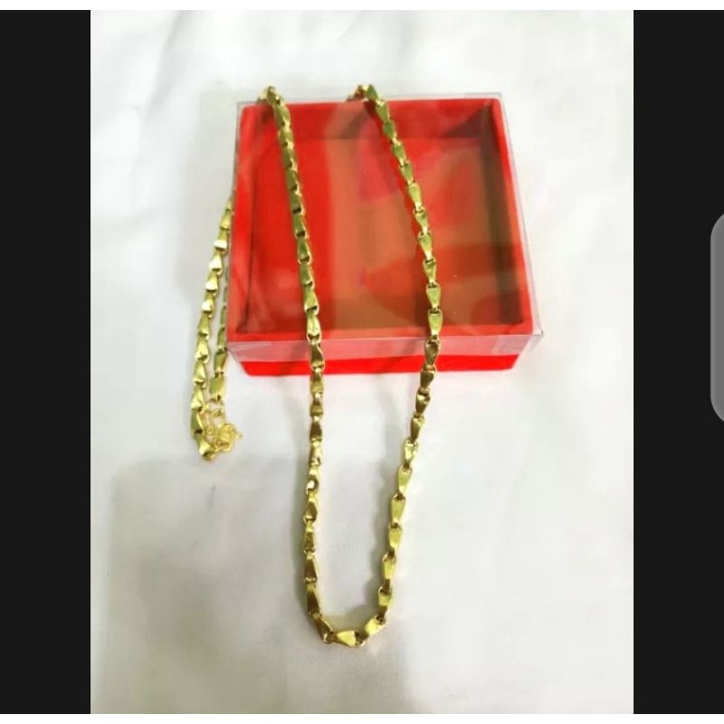 Kalung padi lapis emas murni setara 3suku