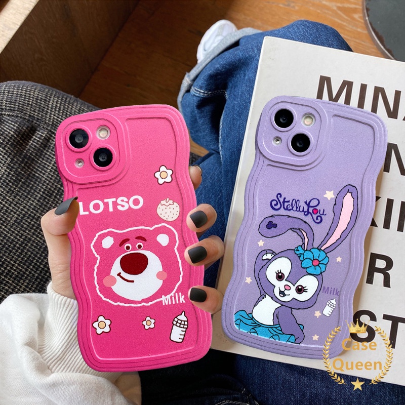 Soft Case Motif Kartun Beruang Strawberry Untuk iPhone 6 11 6s 7 8 Plus 12 14 13 Pro Max XR 14 Plus X XS Max SE 2020