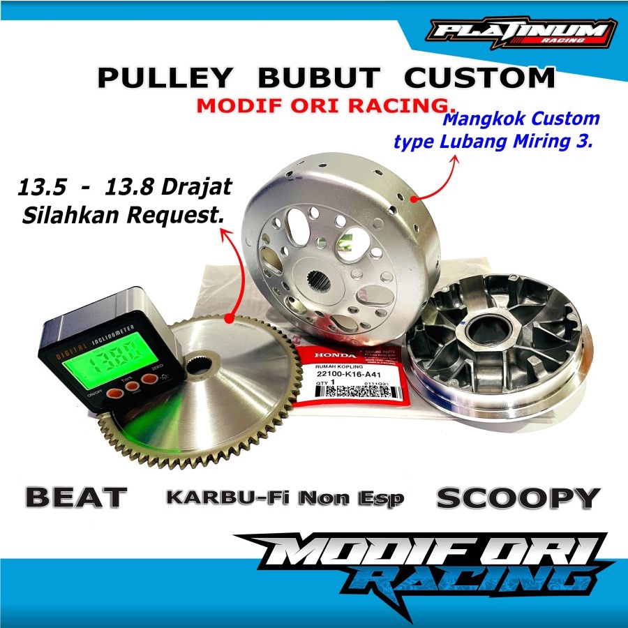 Mangkok Ganda Beat Karbu Scoopy Karbu Pulley bubut Karbu -  SCOOPY - BEAT KARBU