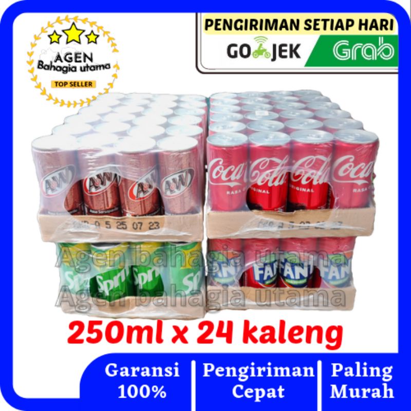 

AW / COCA COLA / COLA ZERO / FANTA / SPRITE / TONIC WATER KALENG 250ml ( 1 KARTON )