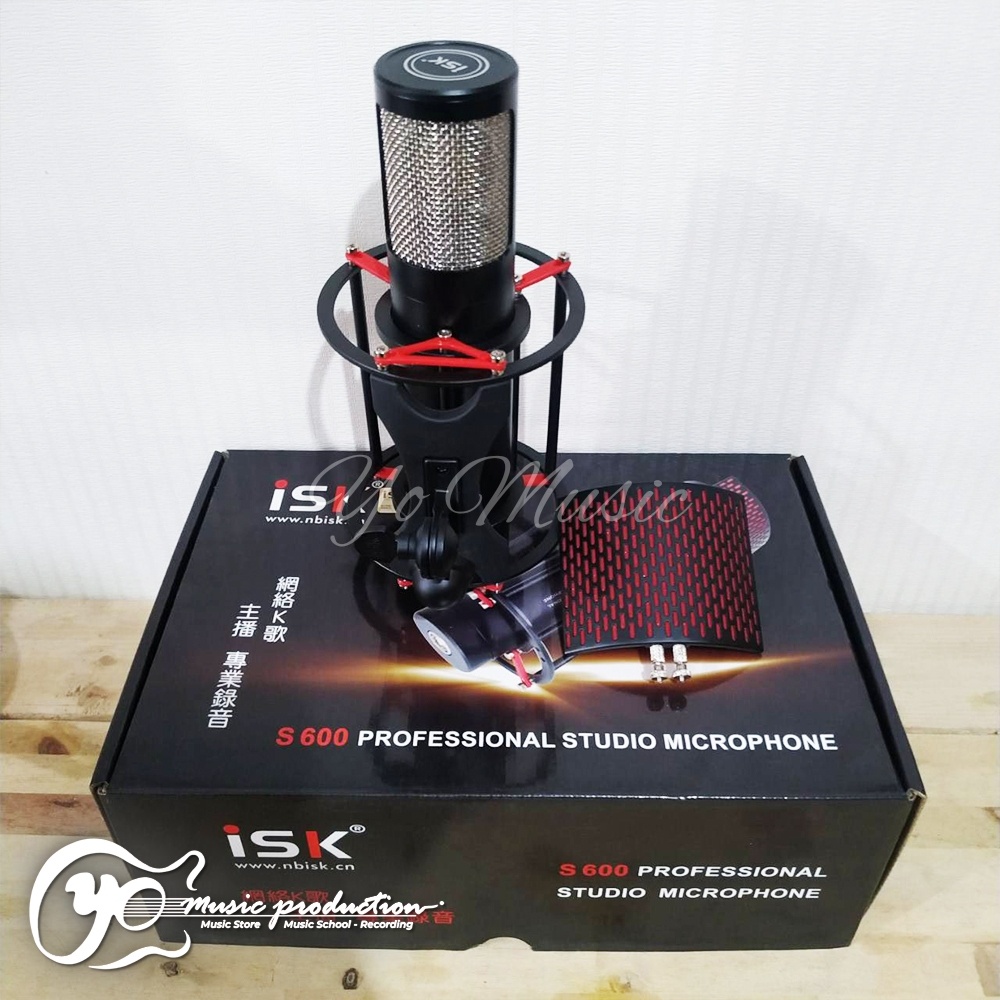 ISK S 600 Mic Condensor ISK Original + Cover Holder Mic Podcast Studi