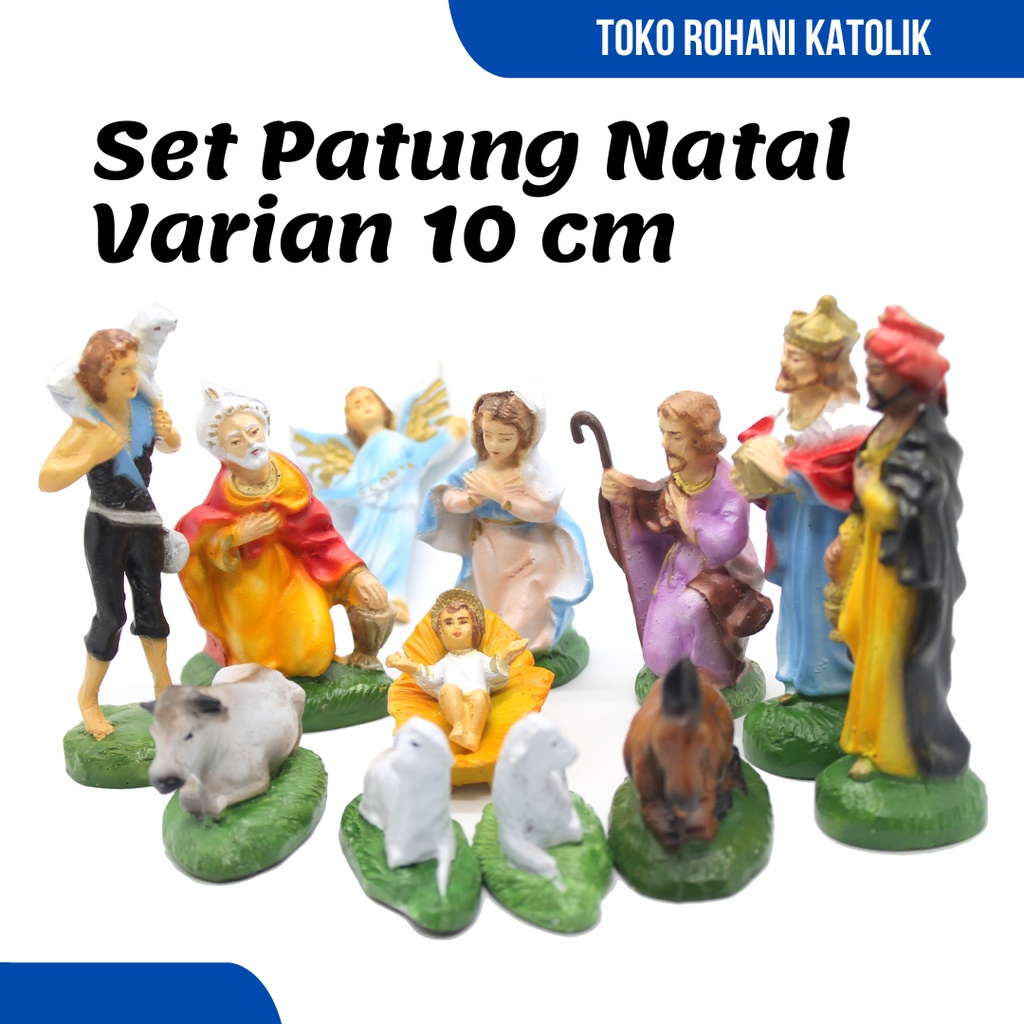 SET PATUNG NATAL 10 CM / DEKORASI PATUNG NATAL / PATUNG YESUS DAN GEMBALA