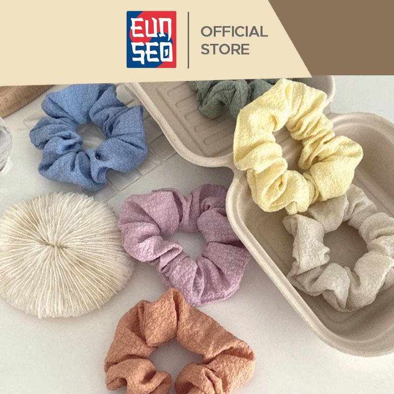 EUNSEO Ikat Rambut Wanita Polos Warna Warni Fashion Korea Scrunchie Kuncir Rambut Import