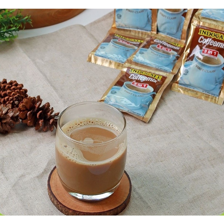 Kopi Indocafe Coffeemix 3 in 1 Kopimik 1 Renceng isi 10 Pcs