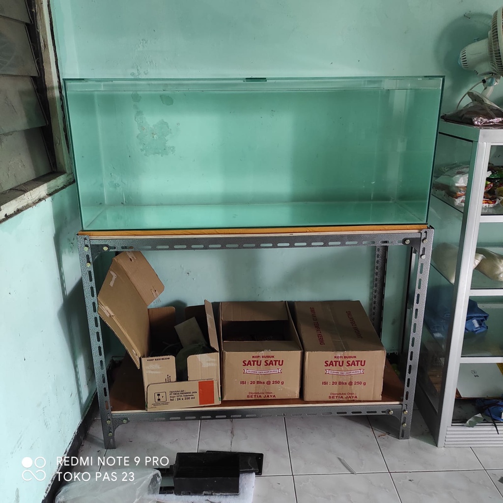 RAK AQUARIUM P100 L40 (cm) 2 SUSUN / TINGKAT | RAK BESI SIKU LUBANG