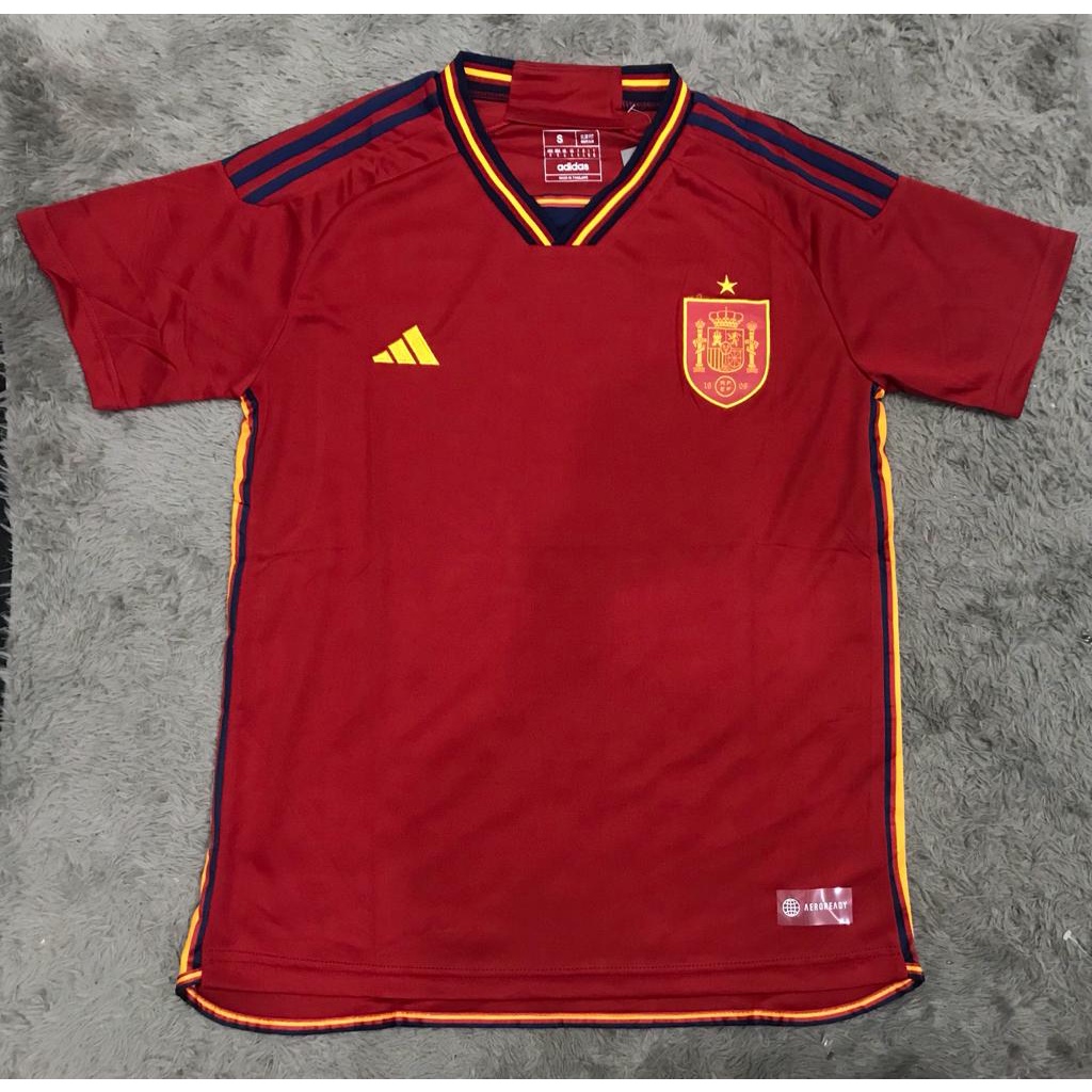 Jersey bola spanyol home piala dunia 2022 - 2023 grade ori import