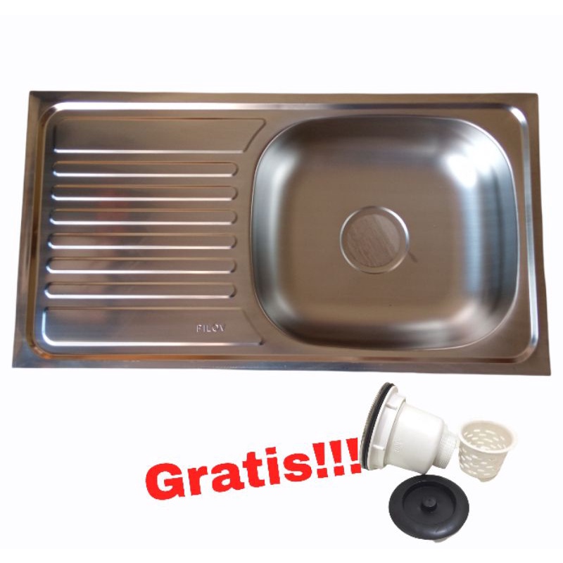 Bak/Wastafel Cuci Piring Stainless 75cmx40cm